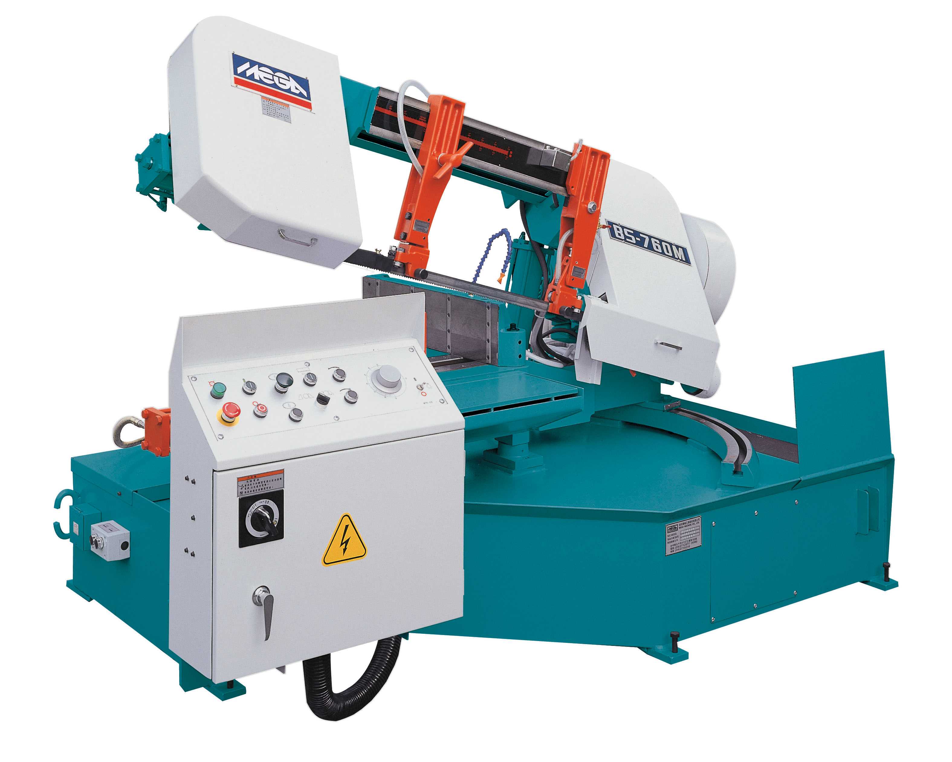 SEMI AUTOMATIC HORIZONTAL BANDSAWS (POWER TURNING TABLE MITRE CUTTING)
