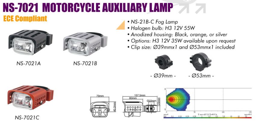 Motorcycle Auxiliary Lamp-NS-7021A