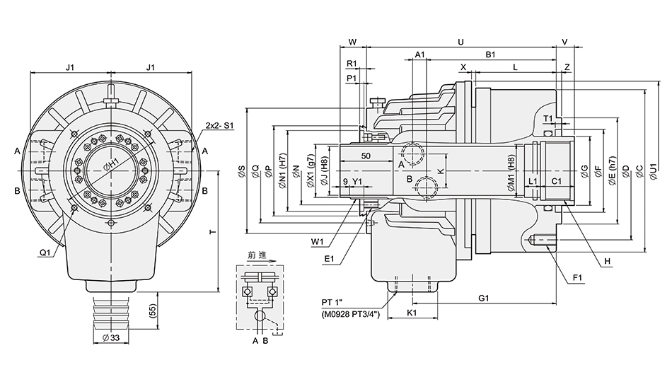 High Speed Through-hole Rotary Hydraulic Cylinder