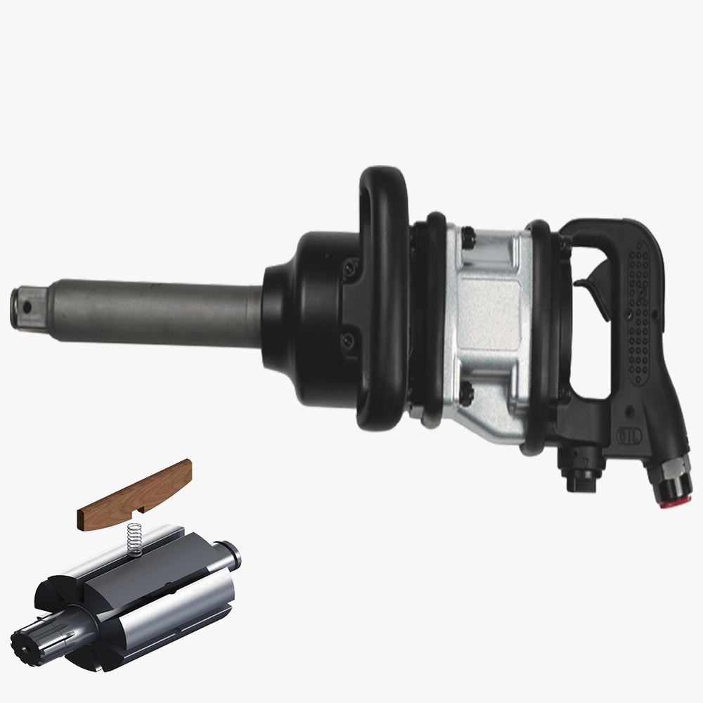 1" Aluminum Air Impact Wrench with 6'' Extension