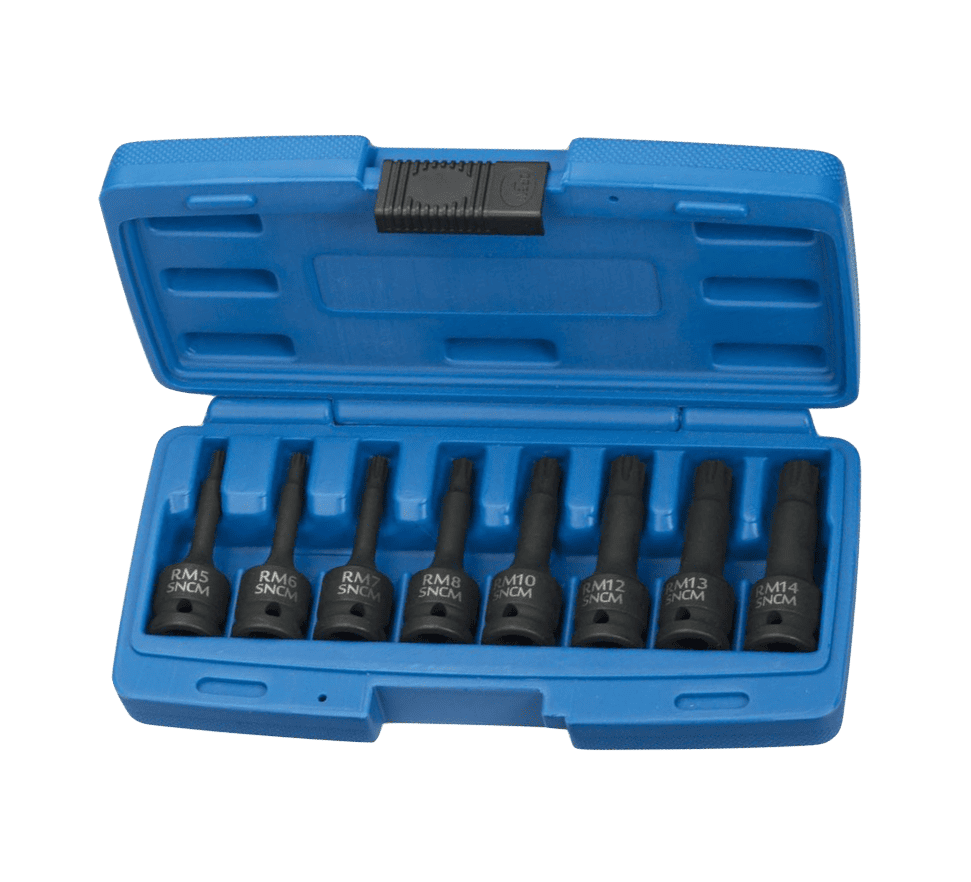 8pcs 1／2''Dr. Impact Bit Socket Sets in 77mml