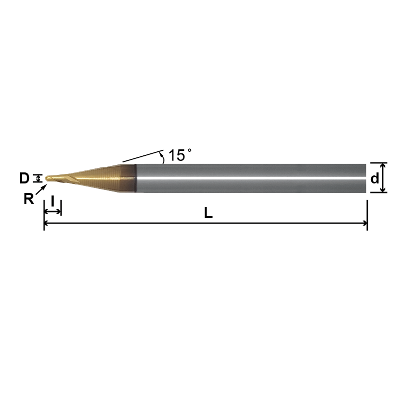 MSB (Ball Nose), 2 Flutes-Decimal Diameter