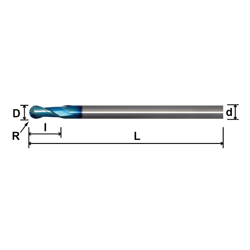 SLB2／MLB2 (Ball Nose,Long Shank),2 Flutes