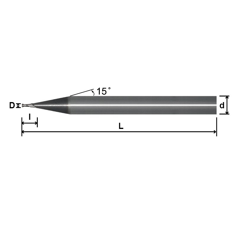 MSE2(Flat End Mill, For High Hardness Material),2 Flutes-Micro Decimal Diameter