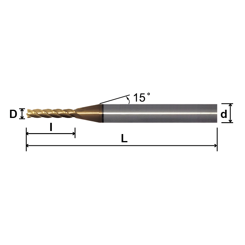 LET4 (Long Flute Length End Mill), 4 Flutes