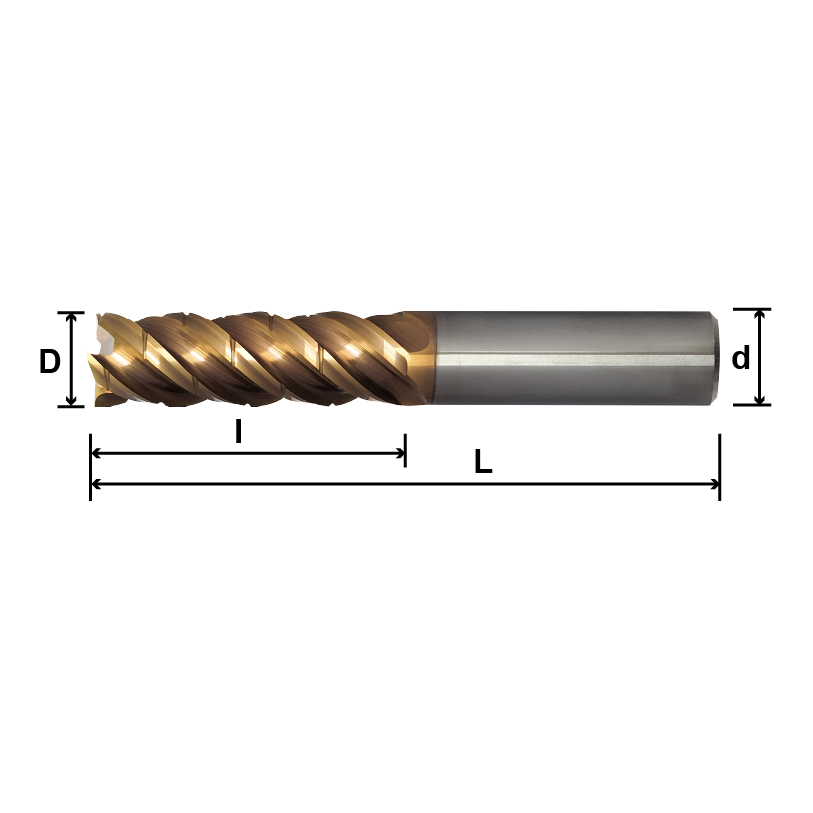MHH (Roughing End Mills), 4 Flutes