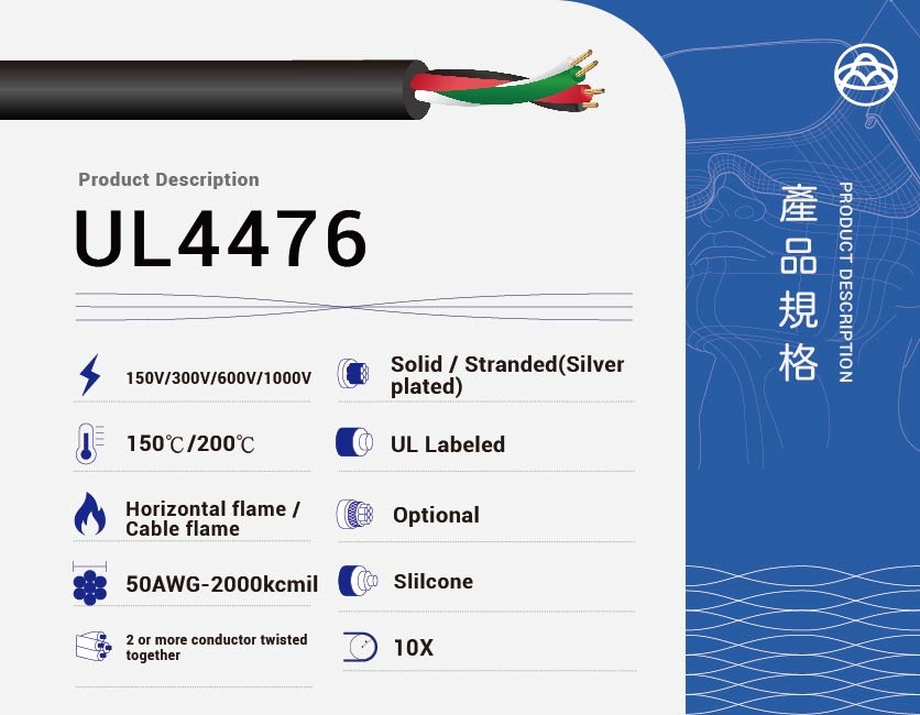矽橡膠電纜 – UL4476-UL4476
