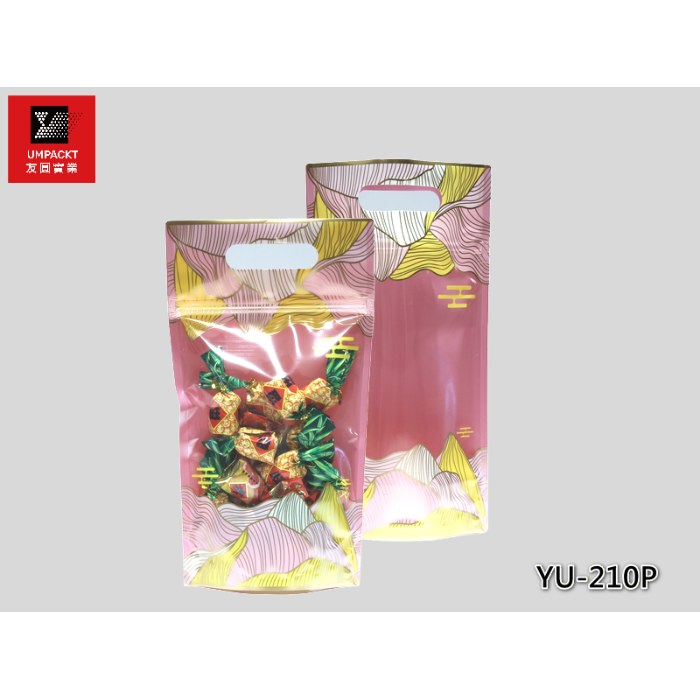 日紋(紅)手提夾鏈立袋-YU-210R 日紋(紅)手提夾鏈立袋-YU-210R
