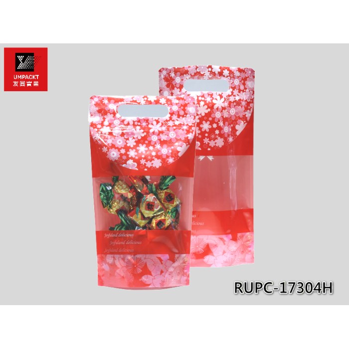 品味花卉手提夾鏈立袋(大一斤)
