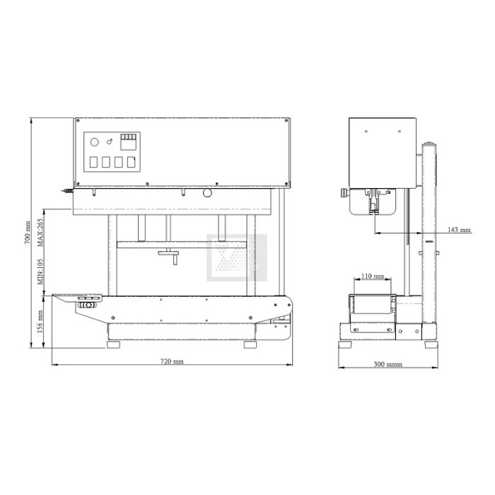 YU-533V Vertical Tabletop Continuous Band Sealer-YU-533V YU-533V Vertical Tabletop Continuous Band Sealer-YU-533V