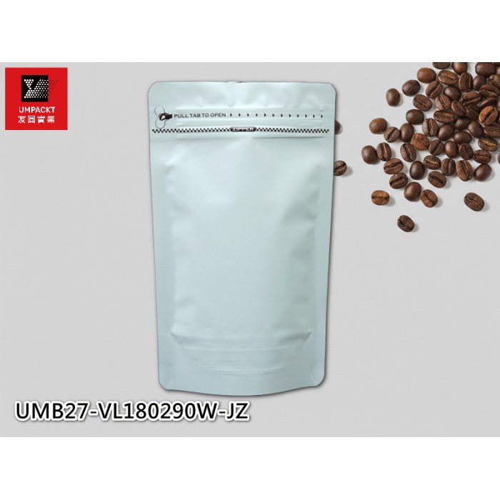 咖啡夾鏈立袋(白)-大-UMB27-VL180290W-JZ 咖啡夾鏈立袋(白)-大-UMB27-VL180290W-JZ