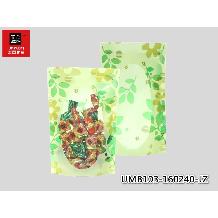 綠花夾鏈立袋-UMB103-160240-JZ 綠花夾鏈立袋-UMB103-160240-JZ