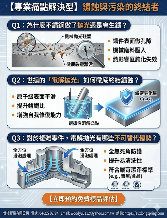 為什麼您的不鏽鋼件還是生鏽了？世揚如何透過「電解拋光」解決終極腐蝕問題？